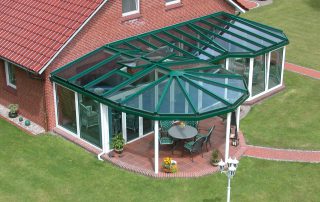 Wintergarten in RAL 6005 pulverbeschichtet